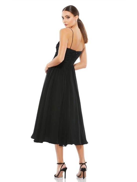 NWT Ieena for Mac Duggal Faux Wrap Sleeveless Flowy Midi Dress - size XS - Picture 2 of 7